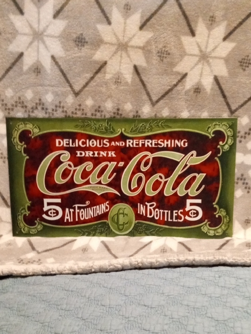 Coca-Cola Green and Red Decorative Advertising Sign